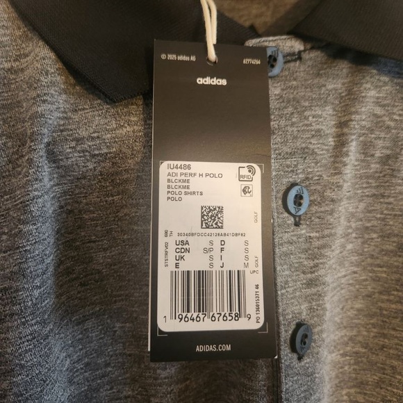 NWT Adidas Men's Black Polo Shirt Size Small Soft Collar with Short Sleeves - Picture 4 of 5